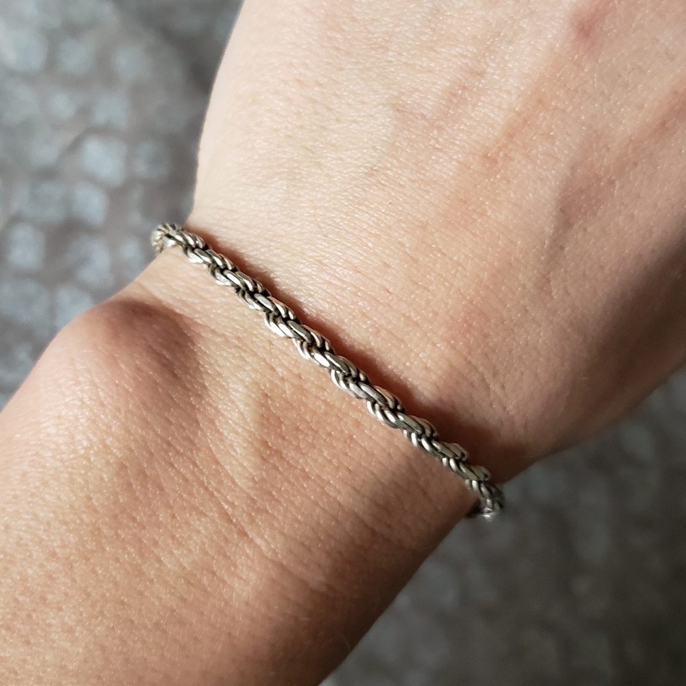 Sterling silver rope tennis bracelet